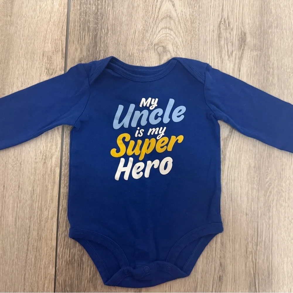 Carter's Blue My Uncle is my Superhero Onesie